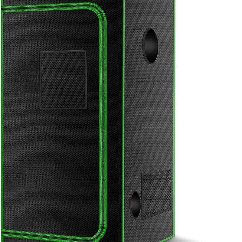 MELONFARM 2x2 Grow Tent, 24"x24"x48'' High Reflective 600D Diamond Mylar Canvas with Observation Window and Floor Tray for Hydroponic Indoor Plant Growing