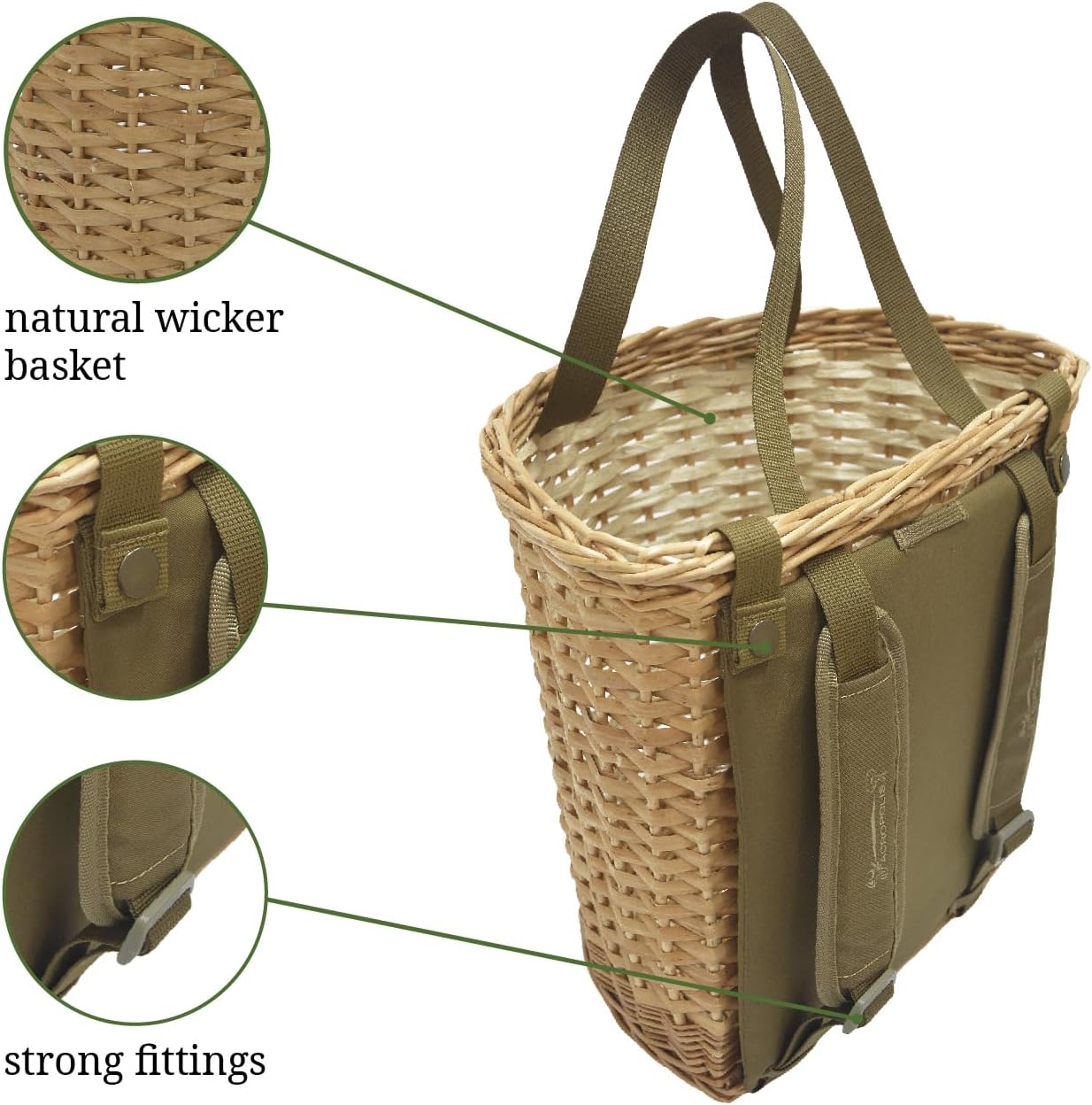 71DBd9vcWL._AC_SL1500_.jpg Acropolis Wicker Forage Basket Backpack - Basket for Mushroom Picking - Mushrooms Foraging Bag with Straps for Forager, Belt Forage Basket Pouch for Hiking, Camping, mini - Image 3