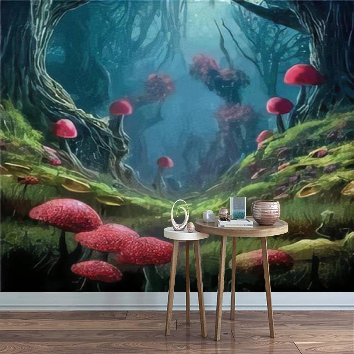 71DhadTy-EL._AC_SL1200_.jpg 3D Modern Canvas Wallpaper Mural surreal mushroom landscape fantasy wonderland landscape mushrooms Peel and Stick Removable Self Adhesive Wall Stickers for Living Room Kids Bedroom Home Decor - Image 2