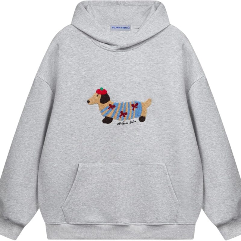 Aelfric Eden Cartoon Dog Hoodie Couple Hooded Sweatshirt Long Sleeve Pullover Oversized Hoodies 2025 Outfits