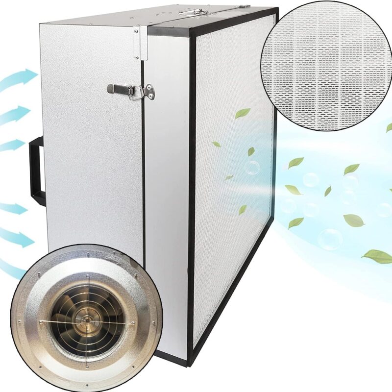 FFU HEPA H14-Filter Laminar Flow Hood Updated FanFilter Unit 100/ISO Class 5 Cleanroom/Laboratory/Cleanroom/Mycological Work/Mushroom with Safety Lock Laminar Air Flow Hood(22.6”x22.6”110V)
