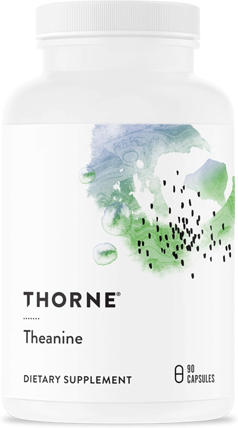 71HWoxFiu1L._AC_SL1500_.jpg THORNE Theanine - 200mg of L-Theanine - Support a Healthy Stress Response, Relaxation, and Focus - Increases Brain Alpha-Wave Production - 90 Capsules