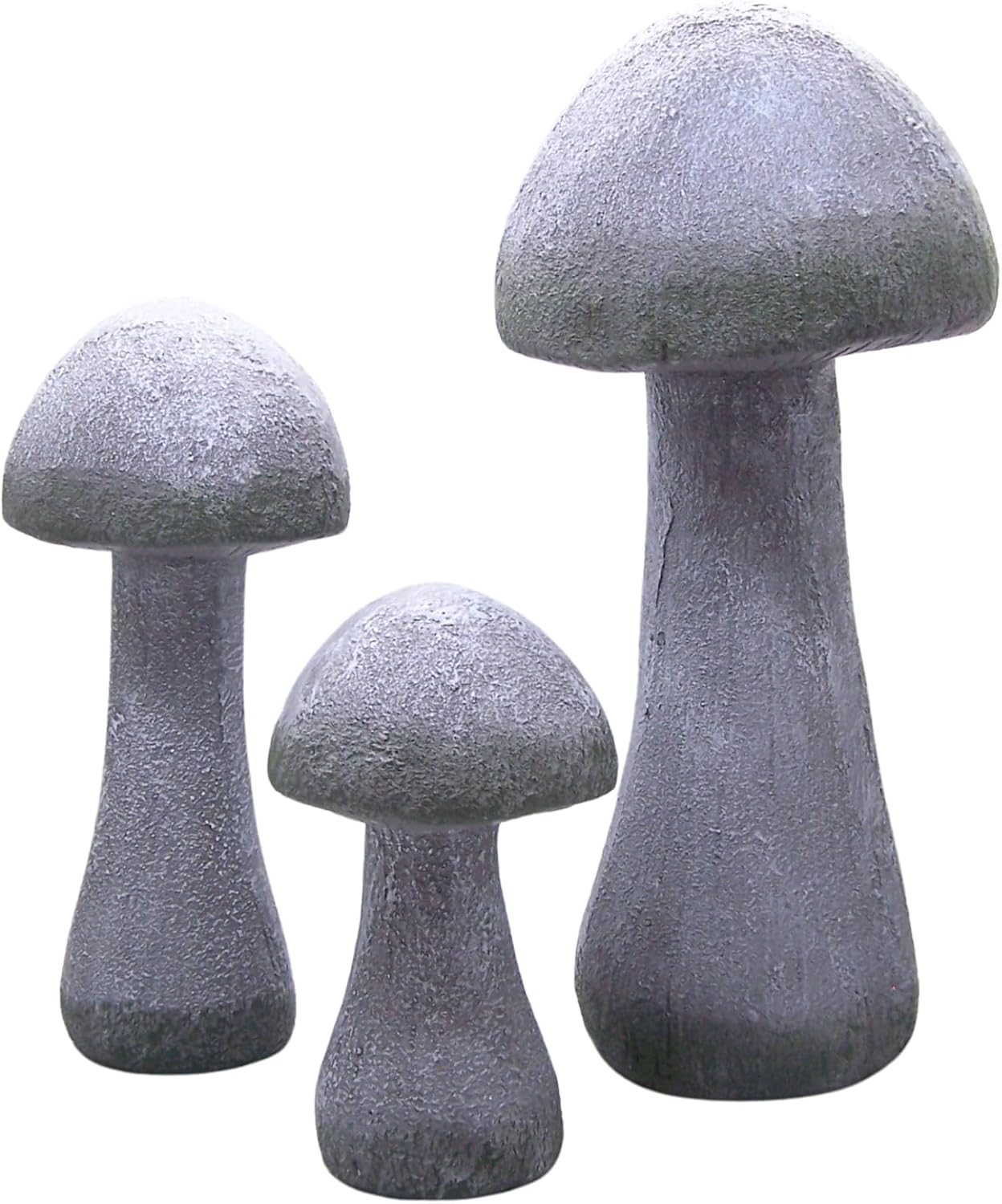 71HrUAjhIbL._AC_SL1500_.jpg Wowser Gray Mushroom Statues, Set of 3 Assorted Sizes, Freestanding Garden Decor, Unique Outdoor Decoration