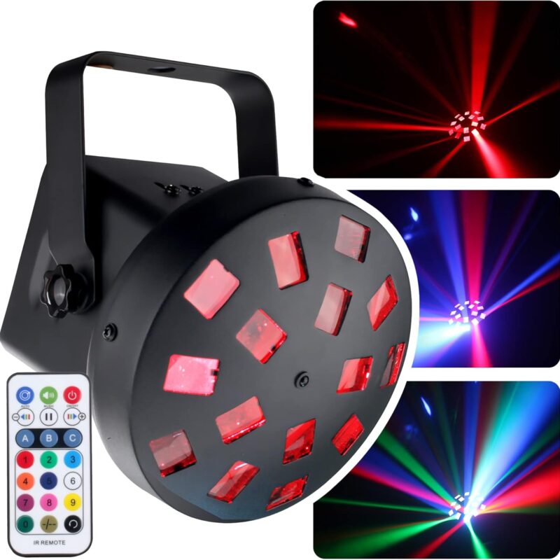 DragonX RGB Mushroom Halloween Disco Light | Strobe Light Effect with LED Light Beam | Wireless IR Remote Controller | Ideal for Halloween Party, Karaoke, Wedding, Stage, Club, KTV Lighting