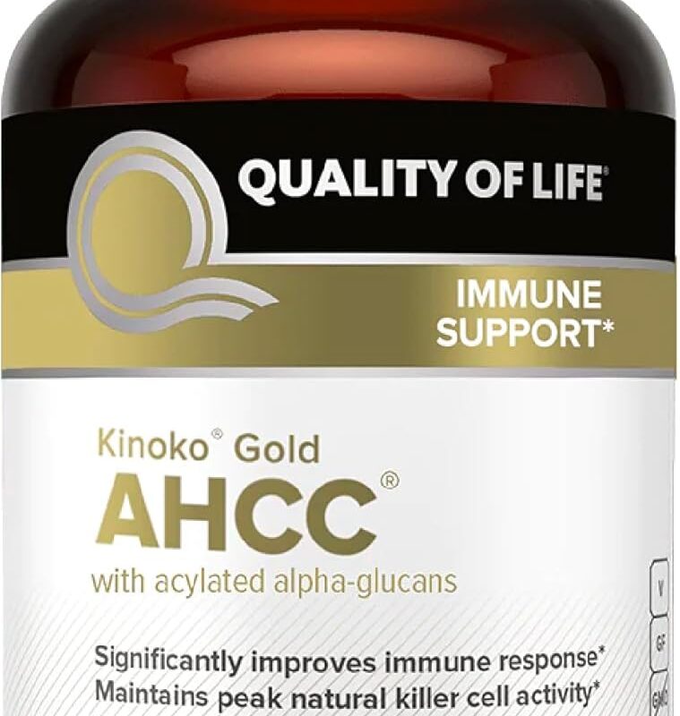 Premium Kinoko Gold AHCC Supplement–500mg of AHCC per Capsule–Supports Immune Health, Liver Function, Maintains Natural Killer Cell Activity & Enhances Cytokine Production–60 Veggie Capsules