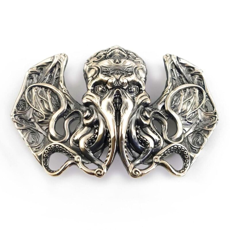 Cthulhu German silver belt buckle, Handmade Davy Jones solid Nickel silver belt buckle