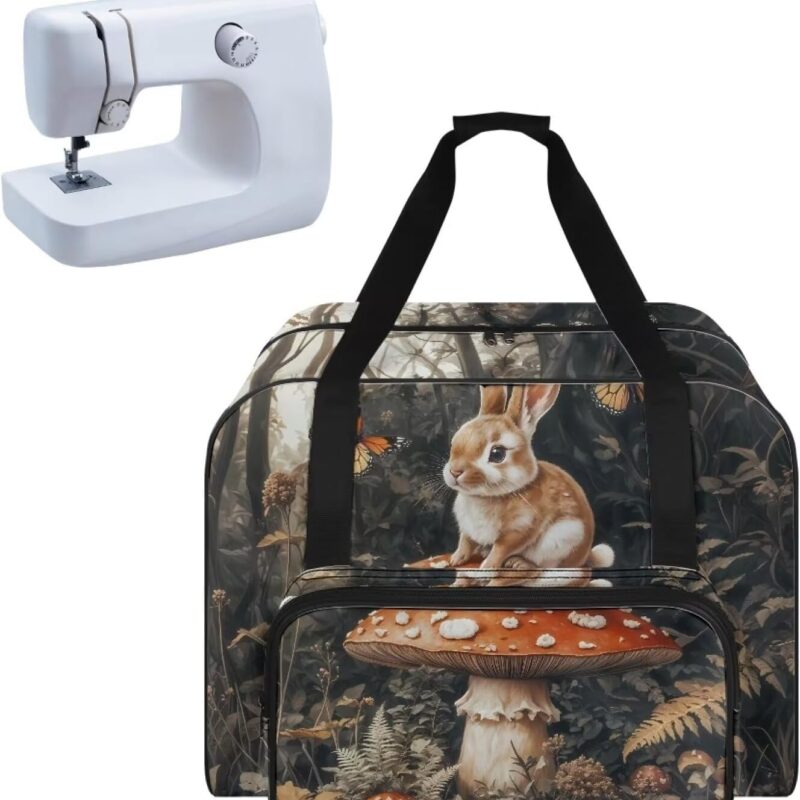 Mushroom Rabbit Crochet Carrying Case Knitting Bag, Large Crochet Tote Bag, Yarn Bags for Crocheting, Yarn Storage Organizer for Knitting & Crochet Supplies