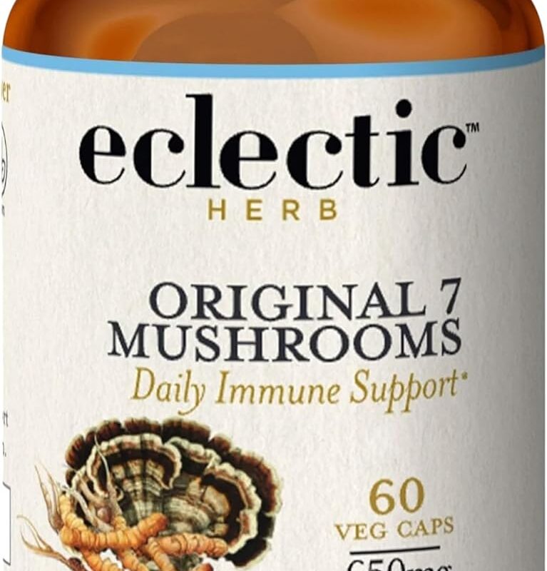 Ecelctic Institute Non-GMO Original 7 Mushrooms, Immune Supporting Mushroom Blend | 60 CT (650 mg)