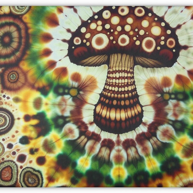 Bohemian Mushroom Glass Cutting Board - Funky Kitchen Decor, Unique Gift for Chefs, Housewarming, and Parties