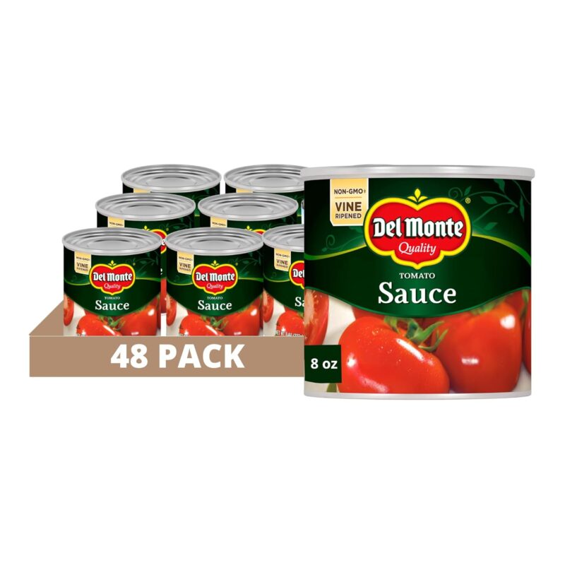 Del Monte Canned Tomato Sauce, 8 oz (Pack of 48 Cans)