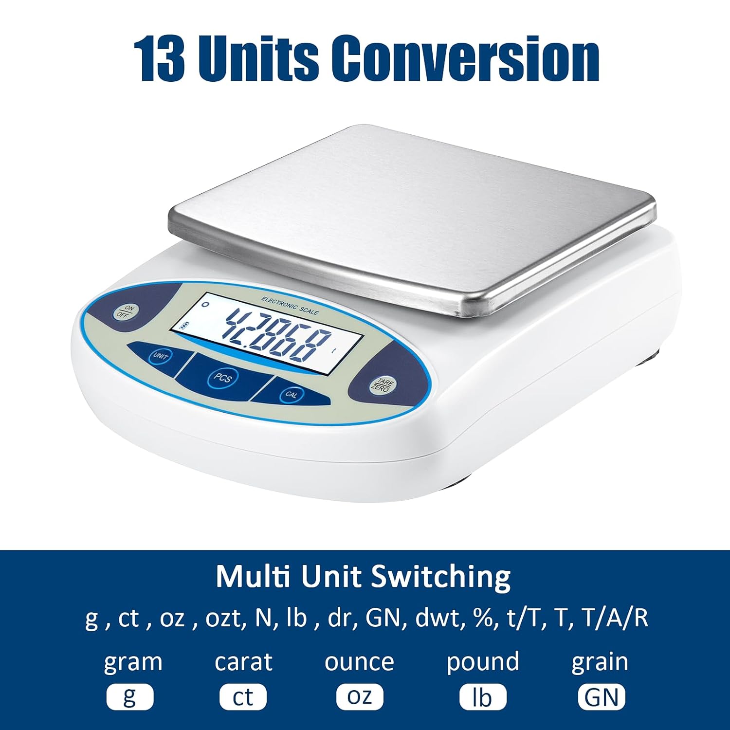 71cHmemDPQL._SL1500_.jpg Lab Scale 6000gx0.01g Analytical Balance,0.01g High Precision Electronic Digital Balance Scale Scientific Scale (up to 6kg, 0.01g) for Kitchen Lab Weighing Jewelry Scale (6000g/0.01g) - Image 7