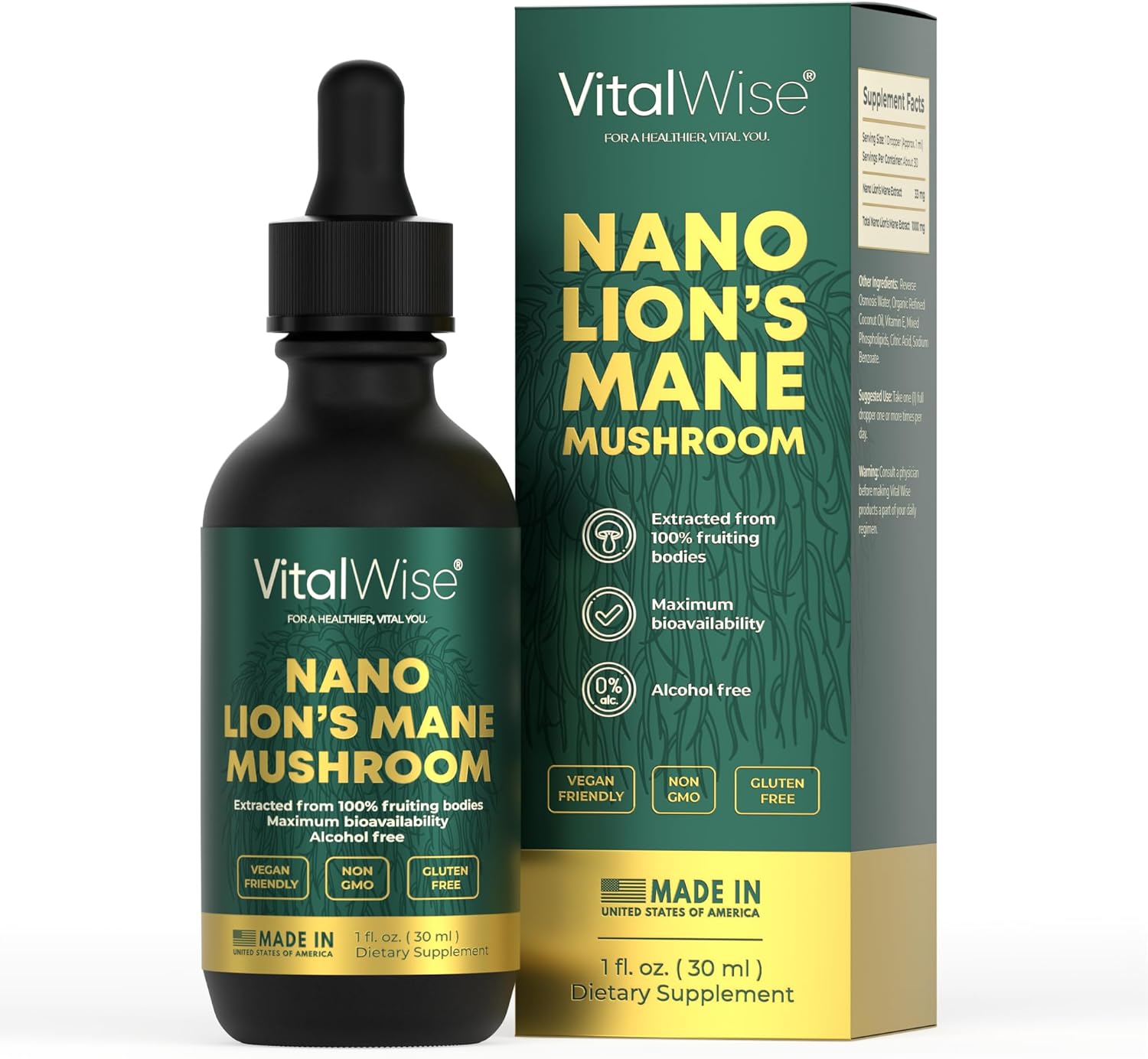 71eWdvDq8fL._AC_SL1500_.jpg Nano Lion's Mane Mushroom Tincture - Fast & Maximum Absorption Brain & Immune Support Organic Liquid Extract for Natural Memory, Focus & Clarity
