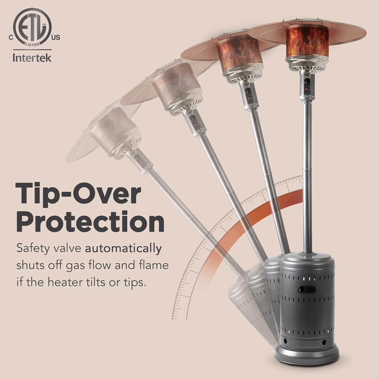 71hqEpSkBgL._AC_SL1500_.jpg Amazon Basics 46,000 BTU Outdoor Propane Patio Heater with Wheels, Commercial & Residential, 13489.74 watts, Slate Gray, with water tank, 32.1 x 32.1 x 91.3 inches (LxWxH) - Image 8