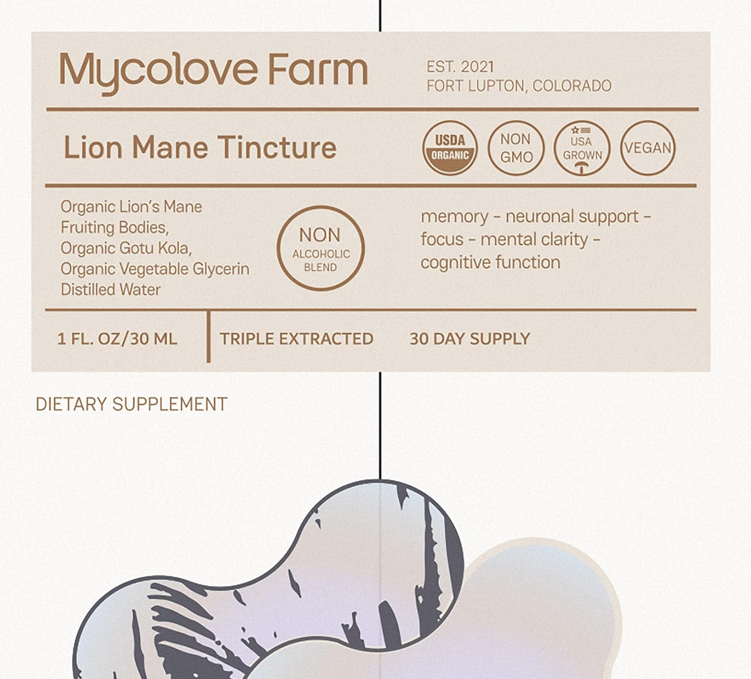 71l4IoLeR4L._AC_SL1500_.jpg MycoSymbiotic Mushroom & Herb Tinctures for Mind and Body System Support, 4 Set - 1oz - Image 4