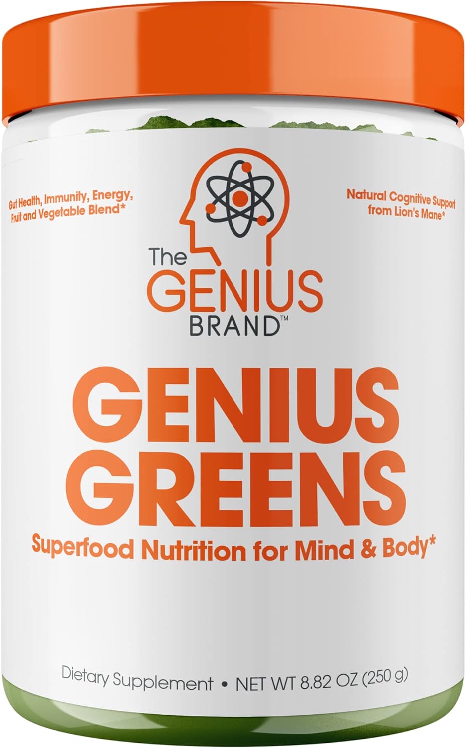 71lNPyb3L._AC_SL1500_.jpg The Genius Brand - Super Greens Superfood Powder, Nootropic Supplement - Organic Spirulina Powder with Lion's Mane, Kale, Spinach & Antioxidants - Juice & Smoothie Mix for Energy, Immunity & Health