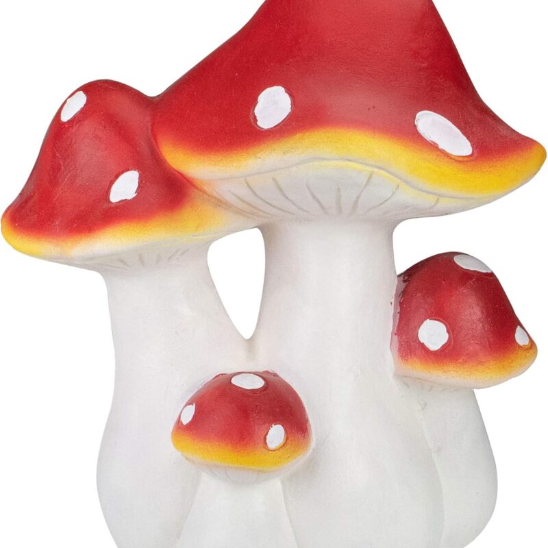 Northlight Hand Painted Mushroom Cluster Outdoor Garden Decoration - 16.75" - White and Red