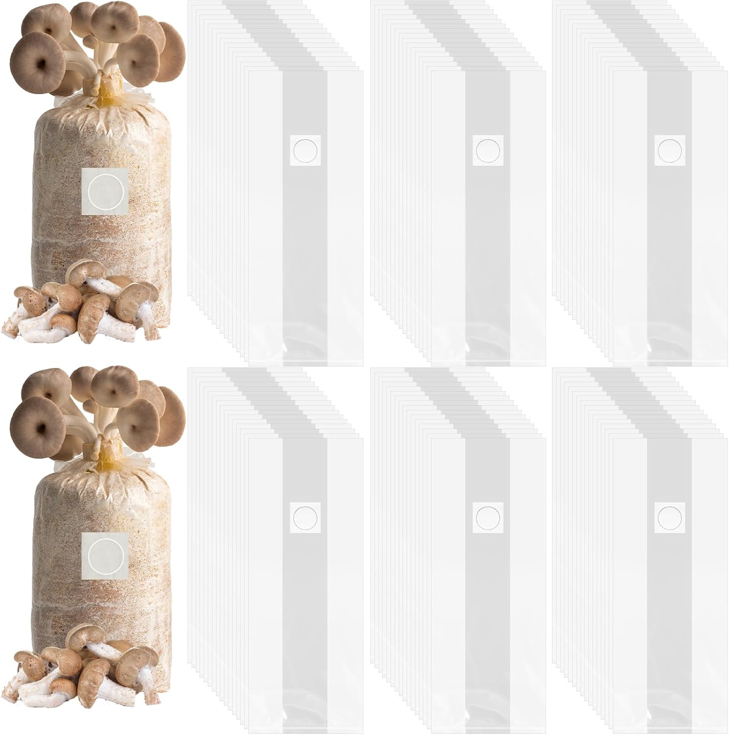 71nz-izDL._AC_SL1500_.jpg 200pcs Mushroom Grow Bags Bulk 6 Mil Thick Spawn Bags with Self Healing Injection Port 5" x 8" x 20" Mushroom Planting Substrate Bag with 0.2 Filter for Mushroom Cultivation
