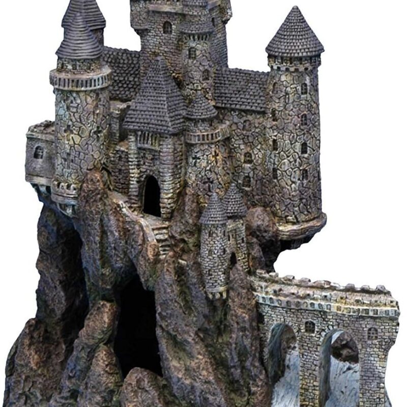 Penn-Plax Age-of-Magic Wizard’s Castle Aquarium Decoration – Safe for Freshwater and Saltwater Fish Tanks – Extra Large – Part A