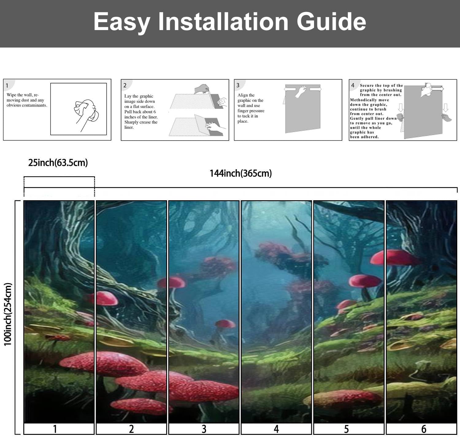 71pkHAEplML._AC_SL1500_.jpg 3D Modern Canvas Wallpaper Mural surreal mushroom landscape fantasy wonderland landscape mushrooms Peel and Stick Removable Self Adhesive Wall Stickers for Living Room Kids Bedroom Home Decor - Image 5