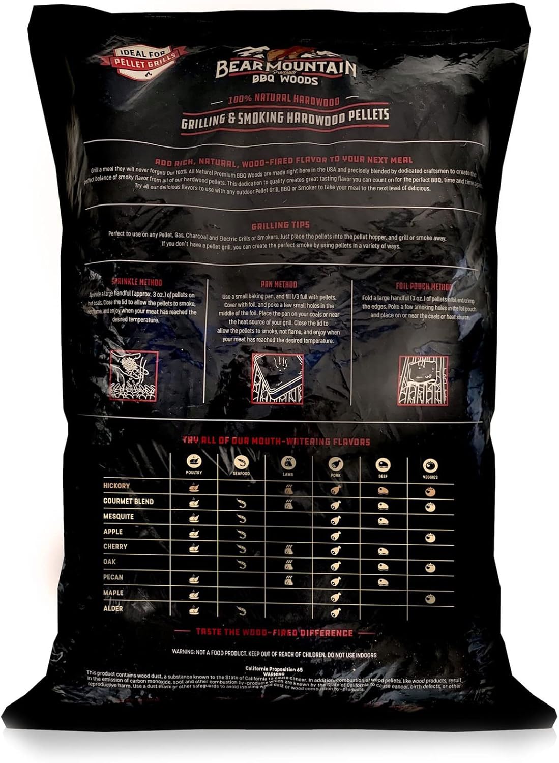 71qbDrWHaEL._AC_SL1500_.jpg Bear Mountain FB99 All Natural Low Moisture Hardwood Smoky Gourmet Blend BBQ Smoker Pellets for Outdoor Grilling, 40 Pound Bag (4 Pack) - Image 3