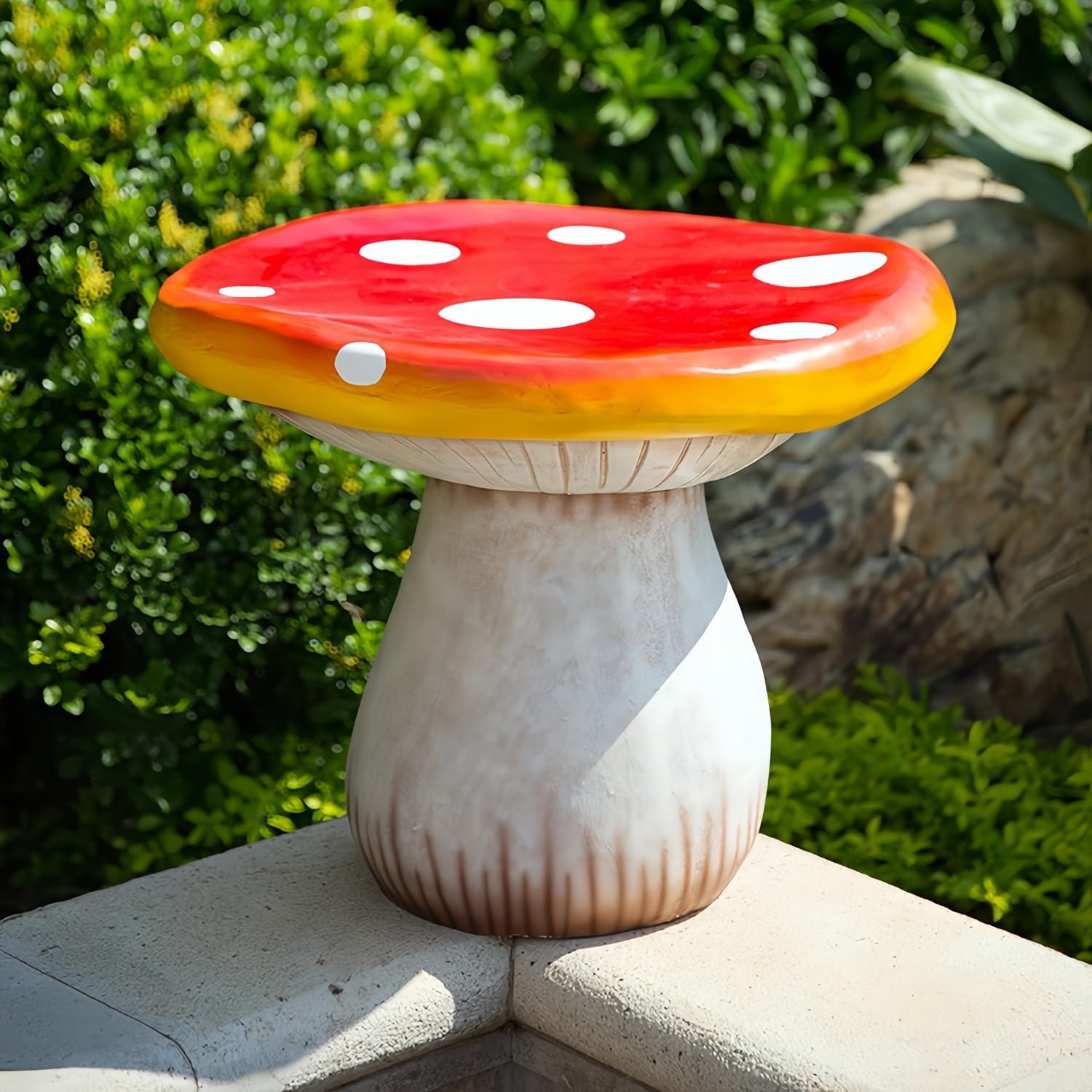 71uGQNs1bfL._AC_SL1500_.jpg Outdoor Garden Mushroom Table Stool Statues, Resin Creative Landscape Sculpture Decoration, Yard Lawn Pond Ornament (Red, Mushroom Table) - Image 2