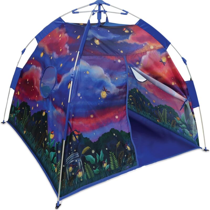 MindWare Oh So Fun! Pop-Up Firefly Tent: Glow-in-The-Dark Tent for Kids - Indoor Easy Assembly