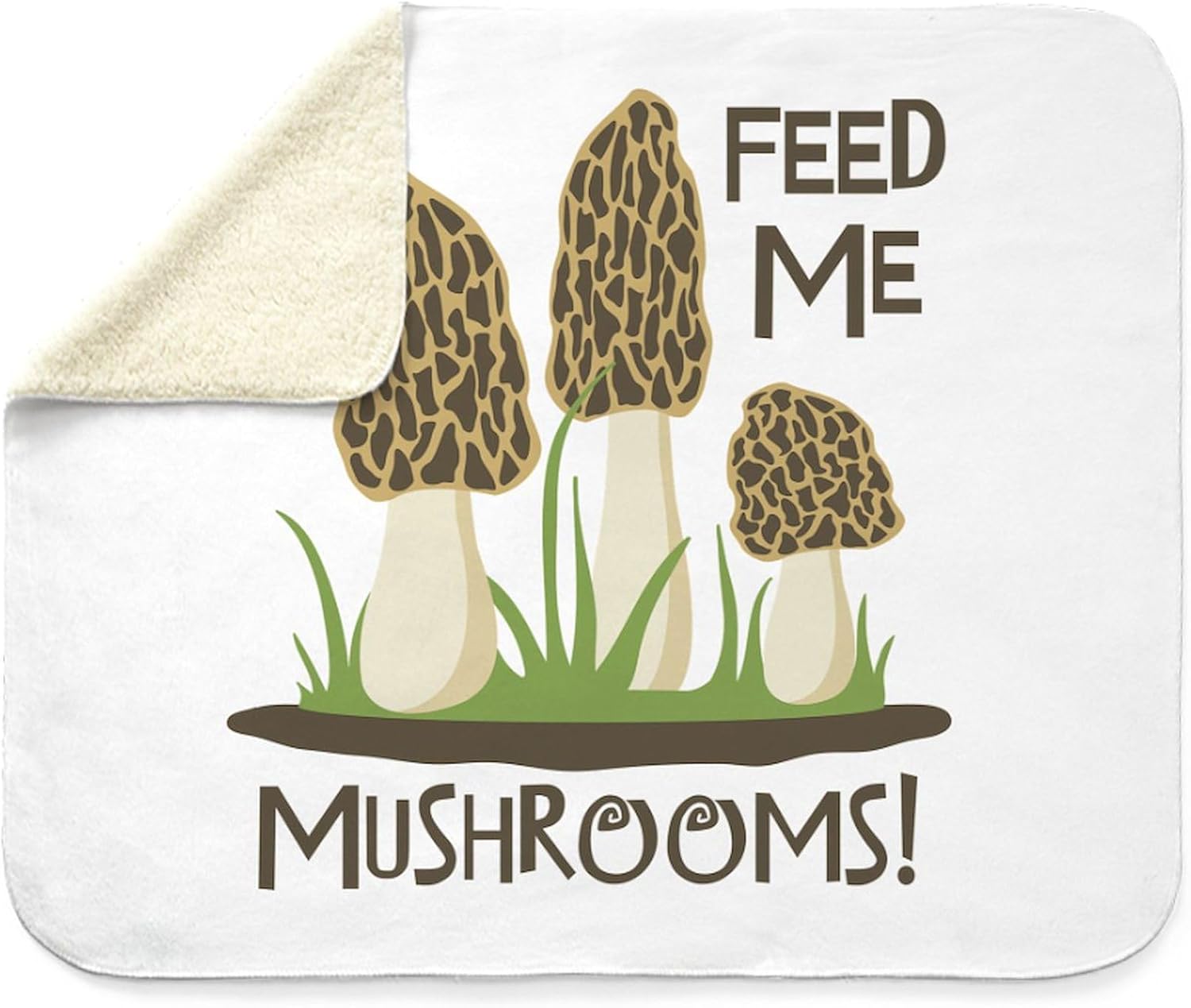 71xYTj-7FOL._AC_SL1500_.jpg CafePress Feed ME Mushrooms! Sherpa Fleece Throw Blanket 60" L x 50" W - Image 4