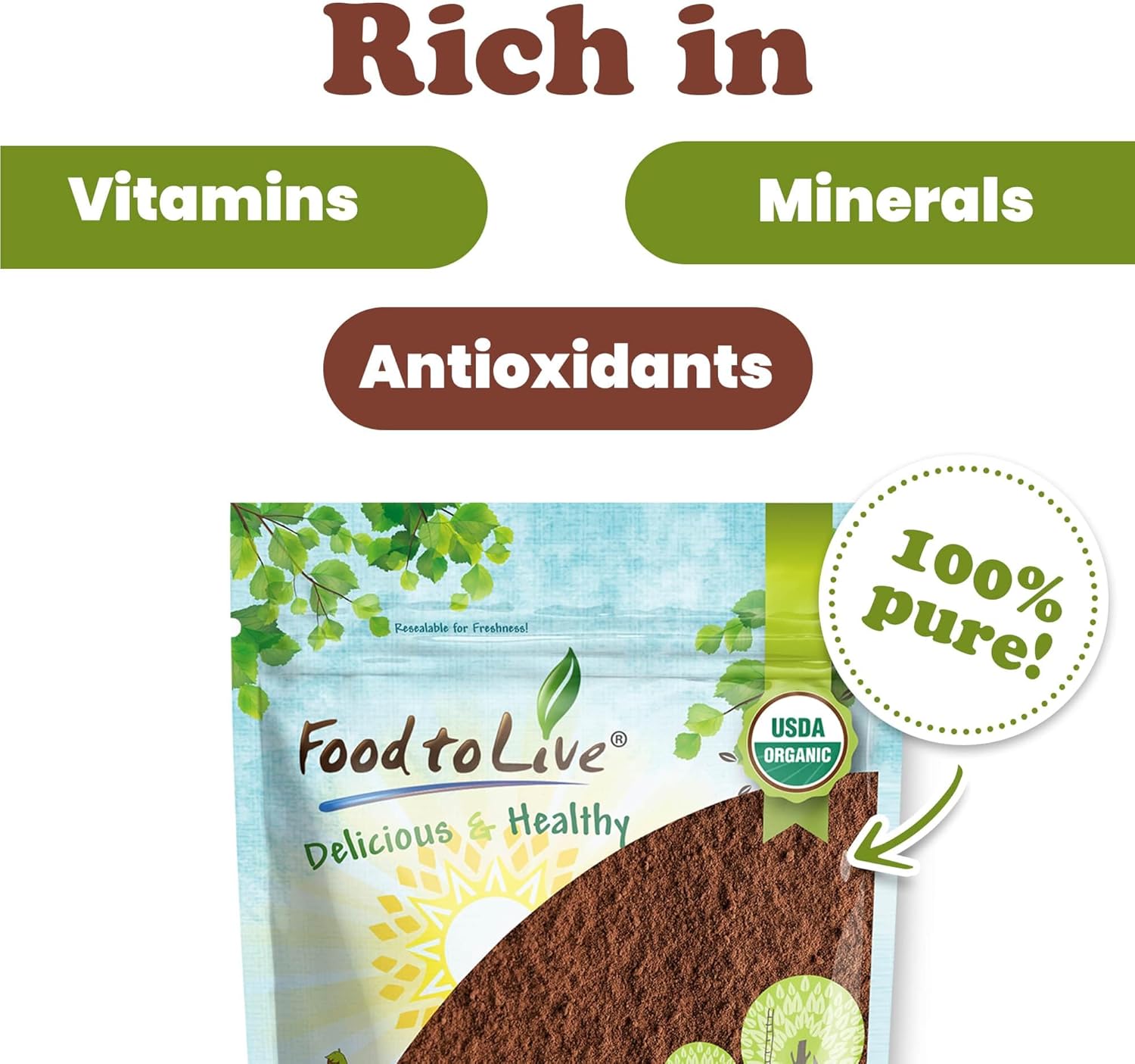 71xpShgTjL._AC_SL1500_.jpg Food to Live Organic Chaga Mushroom Powder, 5 Pounds – All Natural Vegan Superfood for Immunity and Holistic Wellness. Rich in Antioxidants and Nutrient-Packed. Non-GMO. 100% Pure. Kosher - Image 5