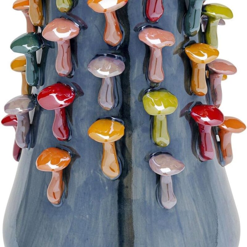 Design Mushrooms Vase, Multi-Colour, Decorative Vase, Flower Vase, Mushroom Decoration, Ceramic, 26 cm (H)