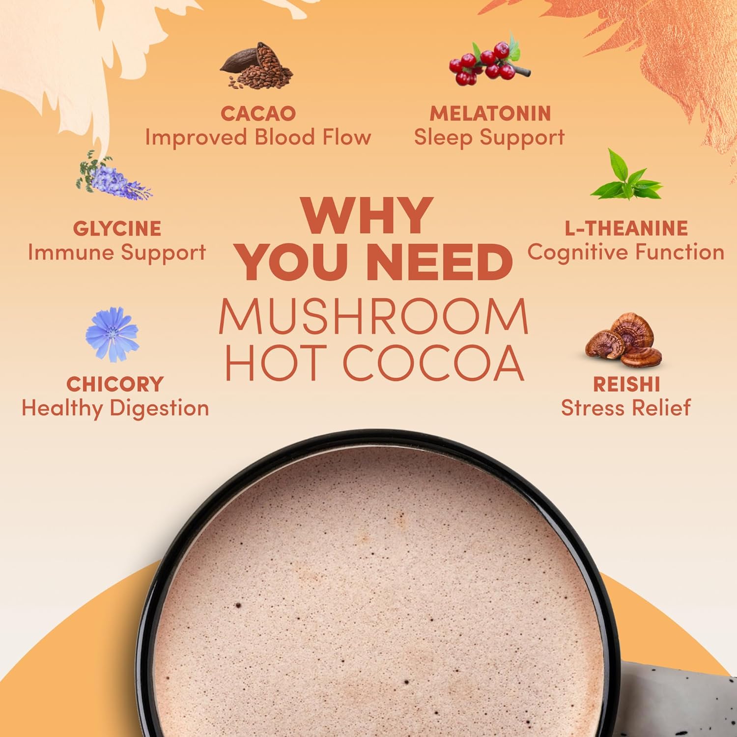 812qVjjV7L._AC_SL1500_.jpg RYZE Day + Night Bundle with Mushroom Coffee and RYZE Hot Cocoa, USDA Organic Mushroom Coffee with 6 Adaptogenic Mushrooms + MCT Oil, Hot Cocoa Keto Sleep Aid with Melatonin and Glycine, 30+20 serving - Image 5