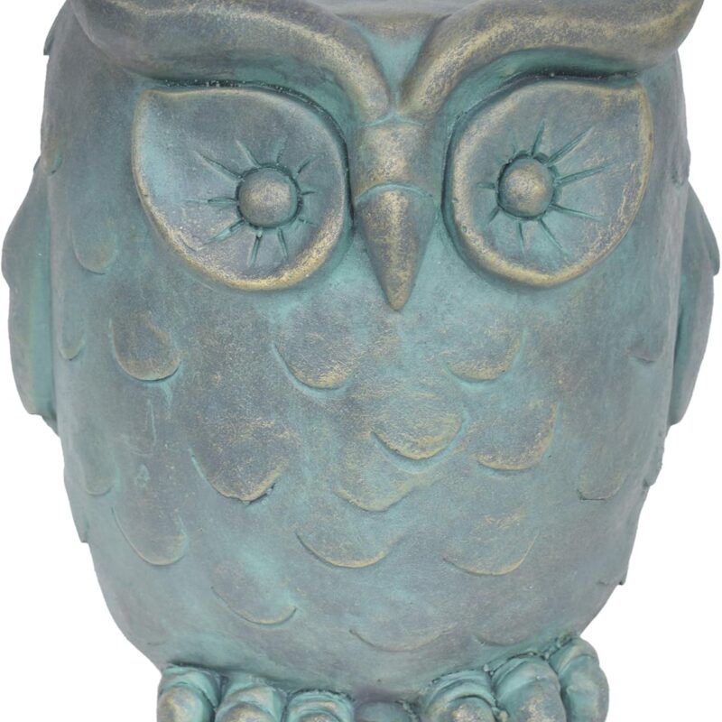 Christopher Knight Home Agnes Owl Garden Stool, Lightweight Concrete, Gold Patina Finish