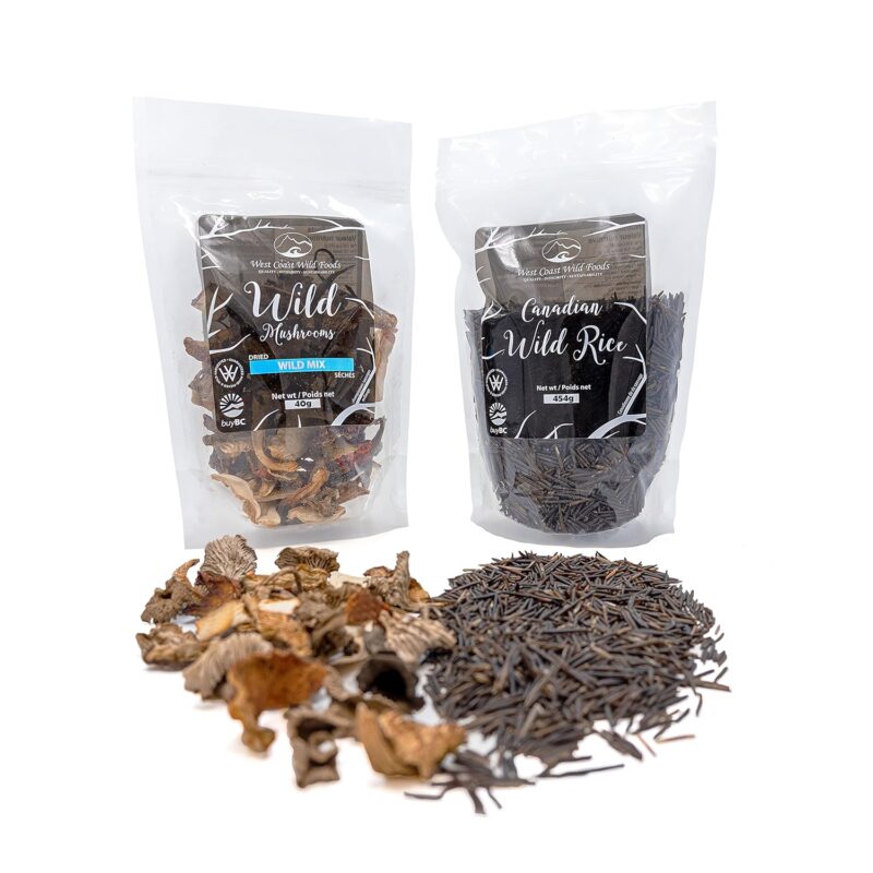 West Coast Wild Foods | Wild Mushroom Soup Kit | Canadian Wild Rice 16oz - Mushroom Mix 1.4oz | Recipe Included