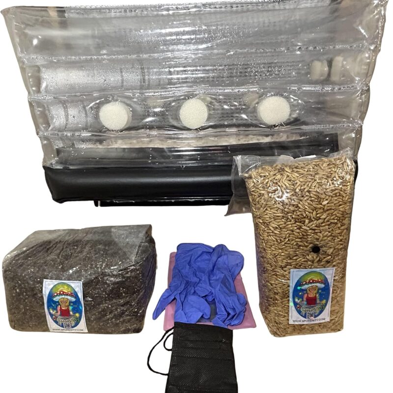 Complete Inflatable Monotub Grow Kit for Mushroom Cultivation, Clear