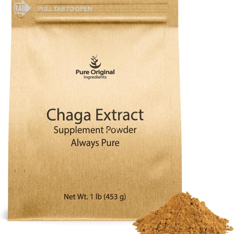 PURE ORIGINAL INGREDIENTS Chaga Extract (1 lb) Mushroom, Supplement Powder, Always Pure