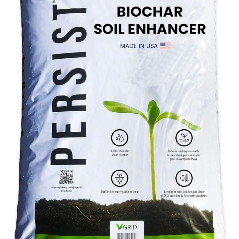 Persist Horticultural Charcoal 1.5 cuft, Biochar Soil Amendment for Plants, Improves Soil Quality, 100% Natural Active Carbon and Fertilizer Enhancer for Gardens.