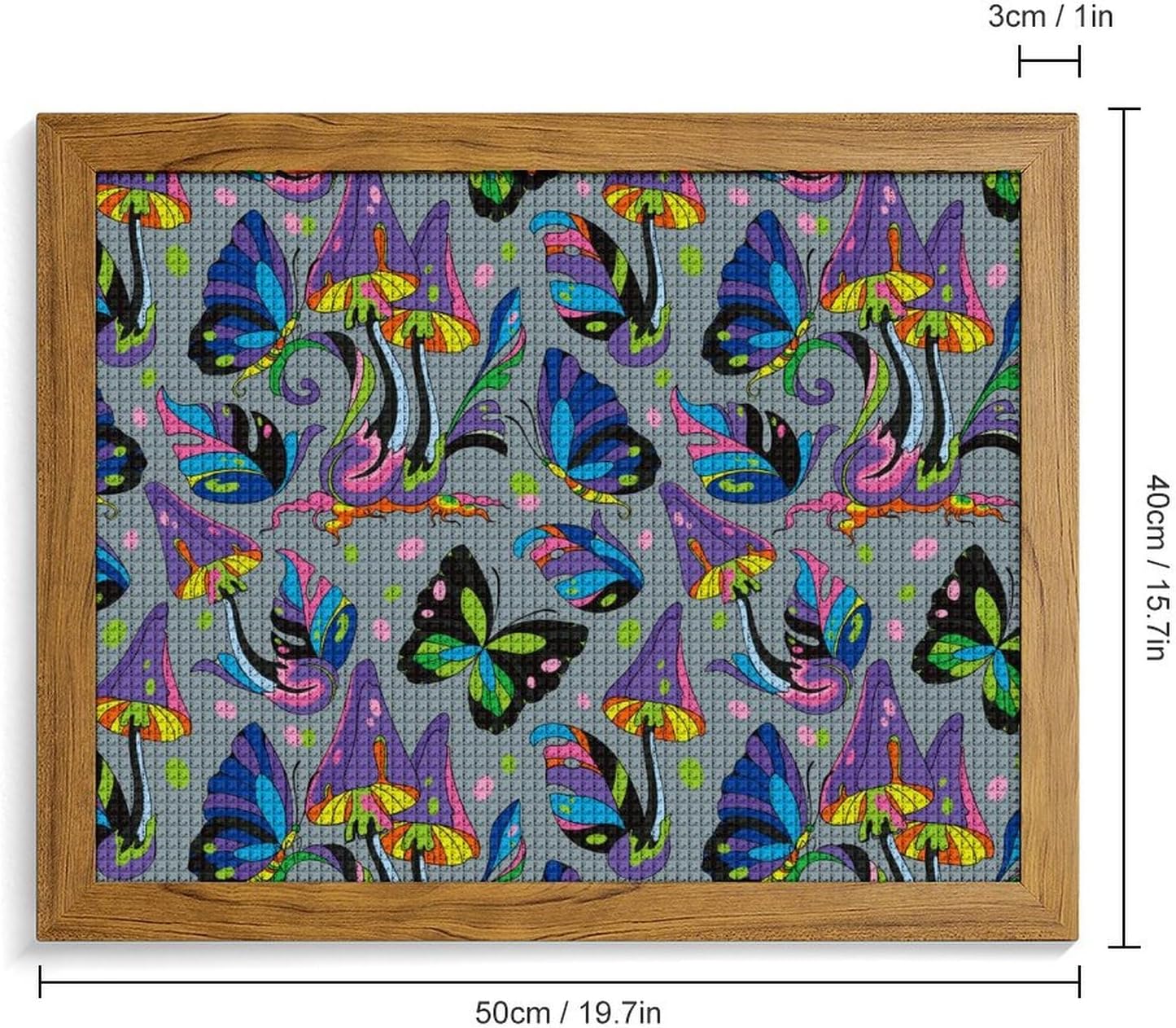 81C4UgS-mKL._AC_SL1500_.jpg Magic Mushrooms 2 Diamond Drawing Kits, Gem Arts & Crafts Supplies with Frames, Cartoon Painting with Diamond, DIY Paint Supplies Yellow Wood 50 * 40cm - Image 2