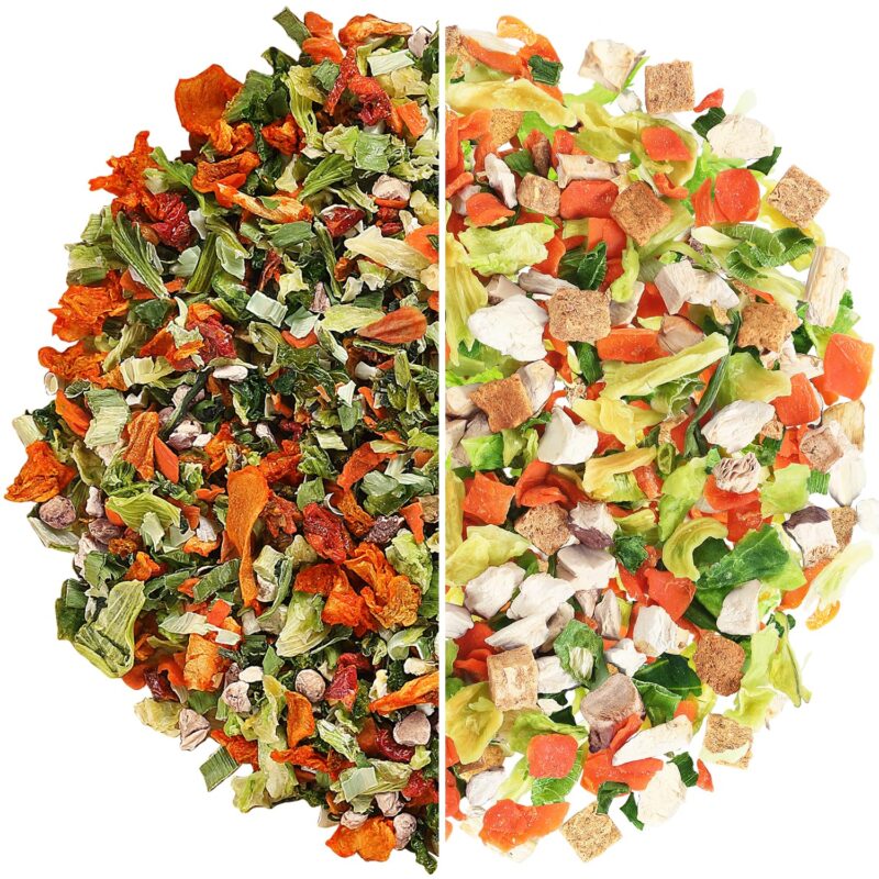 Yimi Dehydrated Freeze Dry Kimchi Vegetables Blend 16 oz and Dried Beef Flavor Ramen Toppings 9 oz