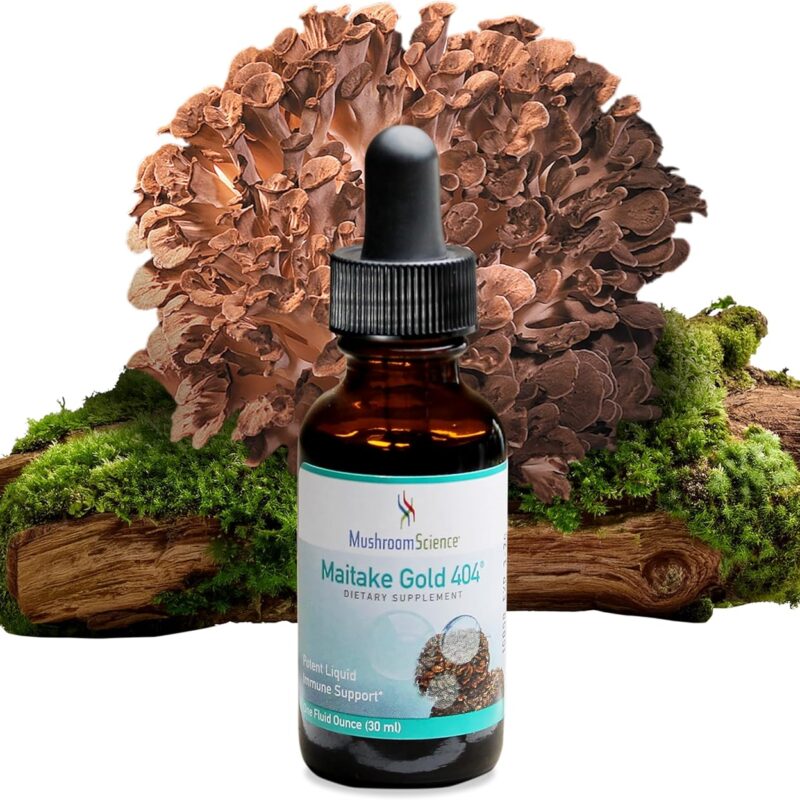 MushroomScience MaitakeGold 404 Mushroom Supplement, Liquid Extract, Health Defense Support, Natural Dietary Supplement for Adults, Hot Water Extracted Mushrooms, Vegetarian, 1 Oz, 180 Servings
