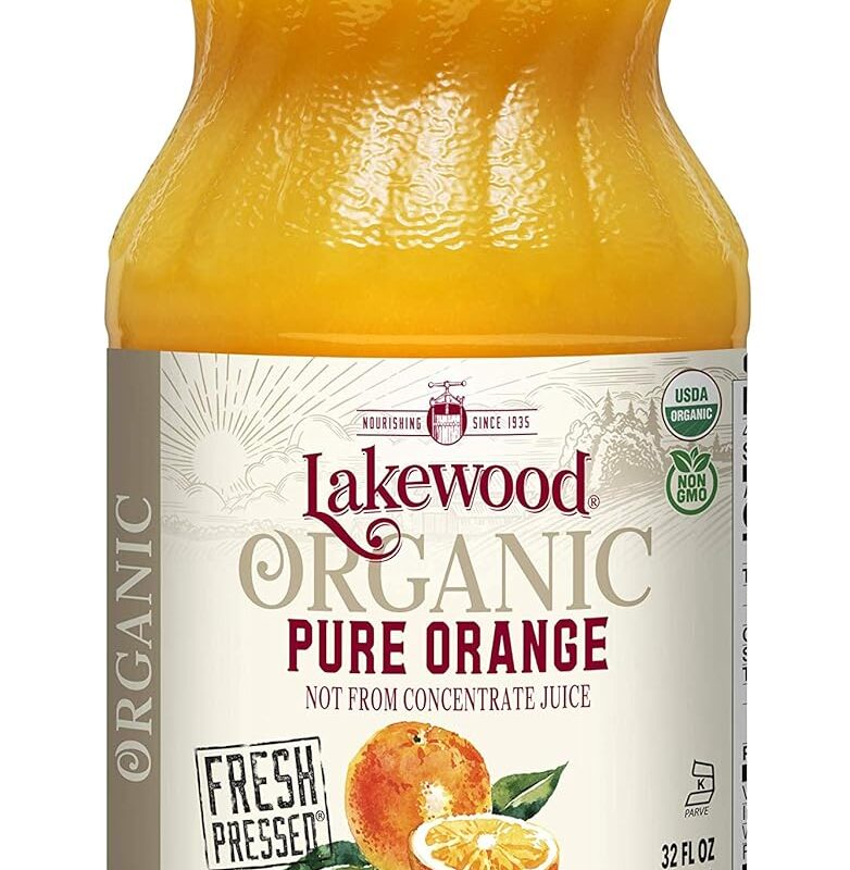 Lakewood Organic Pure Orange, 32 Ounce (Pack of 6)