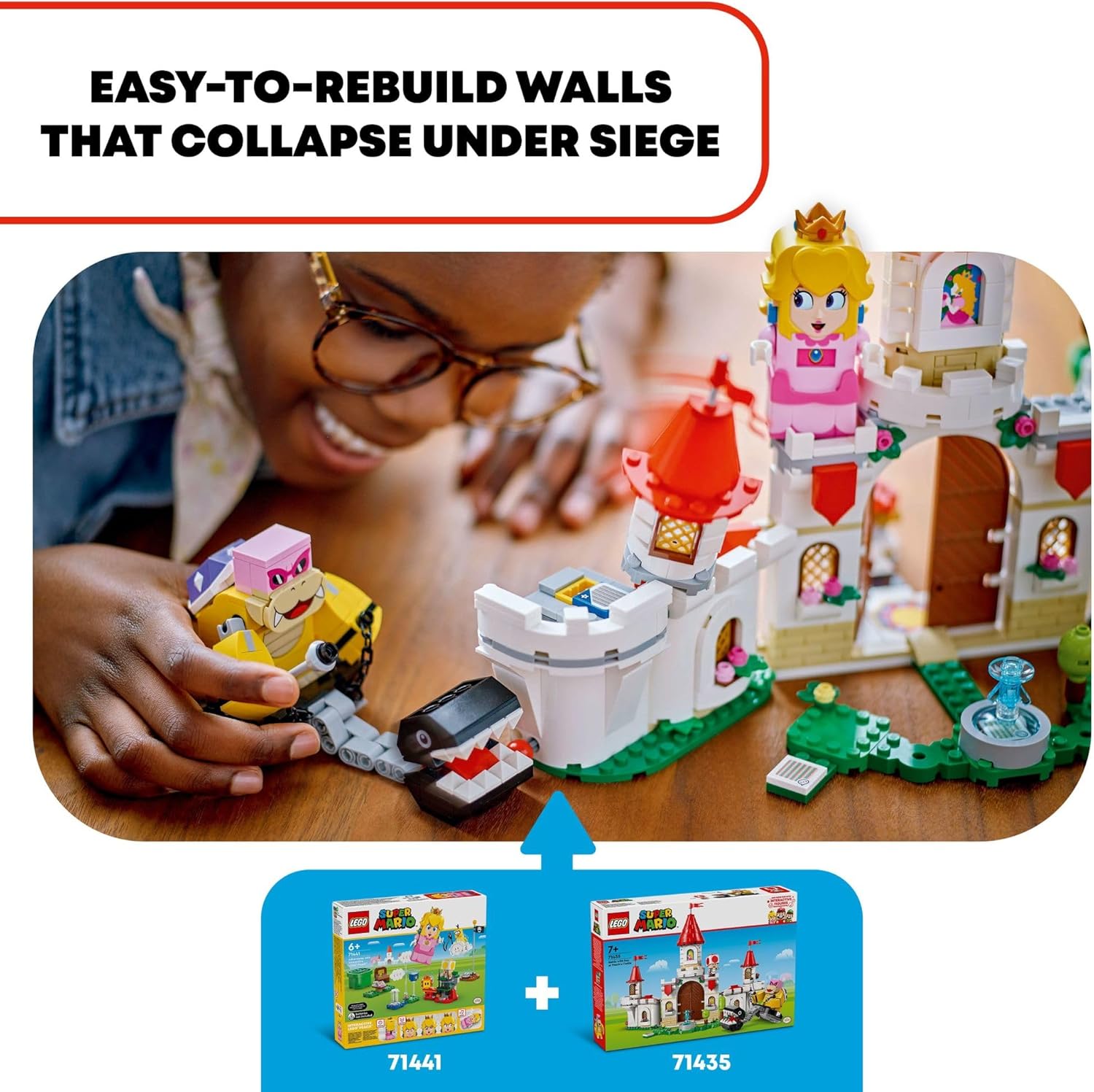 81LcmZIudL._AC_SL1500_.jpg LEGO Super Mario Battle with Roy at Peach’s Castle, Nintendo Character Mario Toy for Kids, Castle Toy & Adventure Set, Super Mario Gift for Girls, Boys & Gamers Ages 7 and up, 71435 - Image 4
