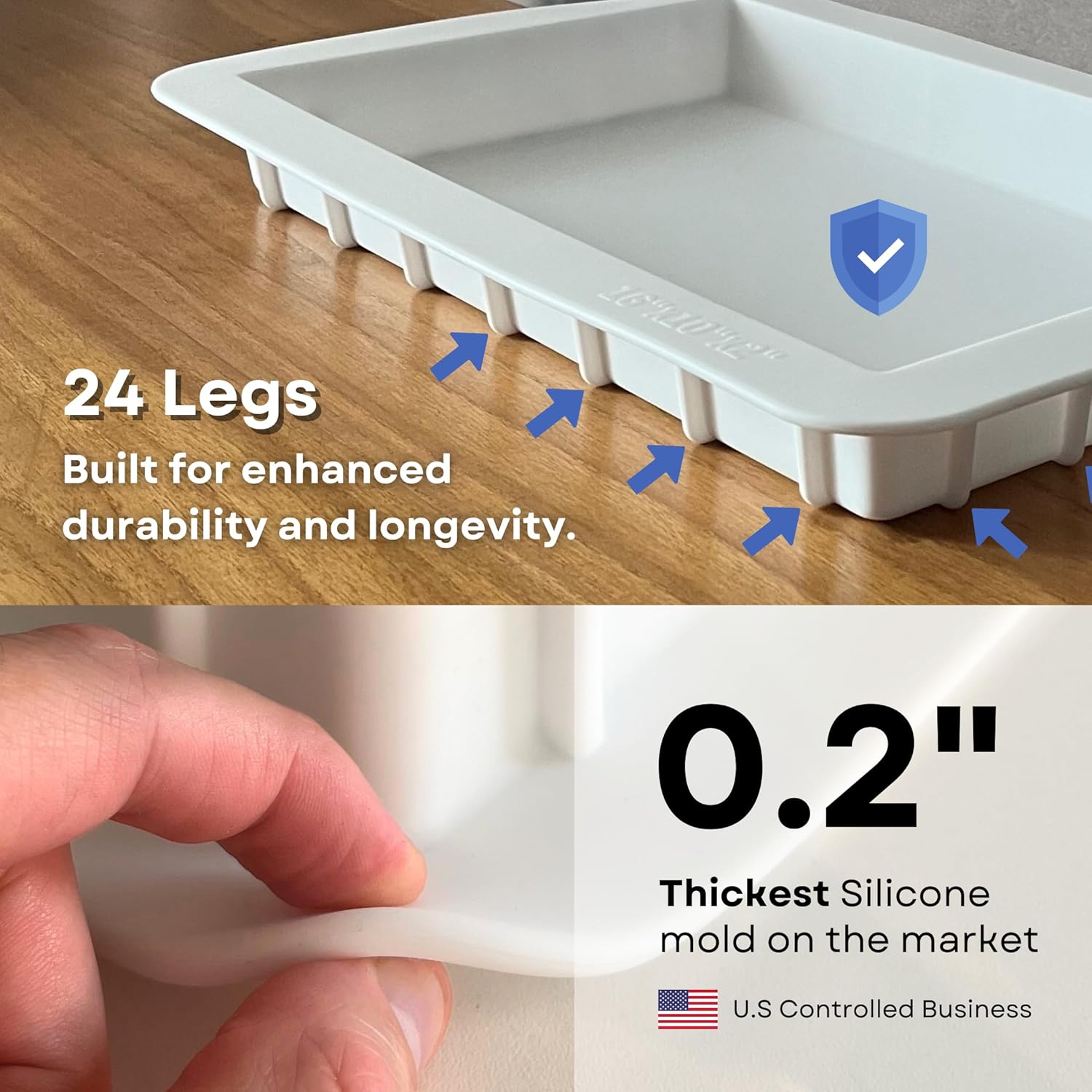 81XYms8LuqL._AC_SL1500_.jpg Large Rectangular Resin Table Silicone Mold 16x10x2 Inches (Single Unit) - Premium Quality, No Seal Required, Reusable for DIY River Table and Epoxy Casting Projects - Image 2