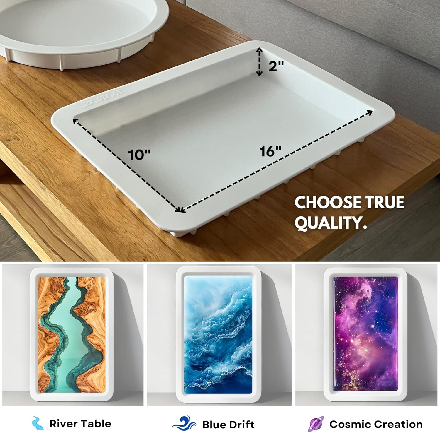 81Z-sbUrzmL._AC_SL1500_.jpg Large Rectangular Resin Table Silicone Mold 16x10x2 Inches (Single Unit) - Premium Quality, No Seal Required, Reusable for DIY River Table and Epoxy Casting Projects - Image 5