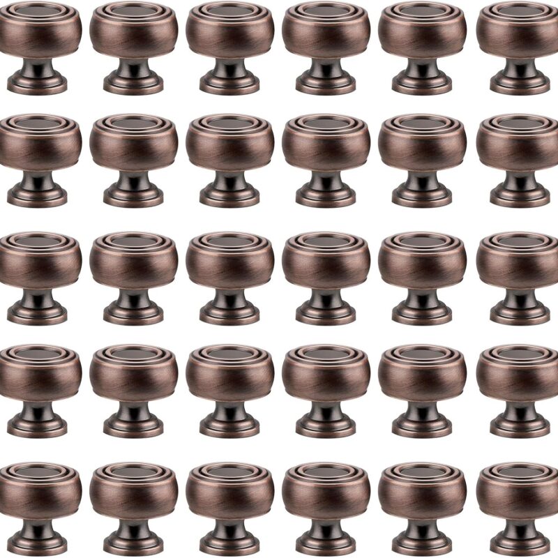 81d-mqkbVmL._AC_SL1500_.jpg Tauno 30Pack Kitchen Cabinet Handles Round Drawer Knobs, Kitchen Cabinet Knobs Antique Copper Dresser Drawer Knobs, Bathroom Cabinet Knobs Zinc Alloy Cabinet Hardware for Cupboard Bedroom