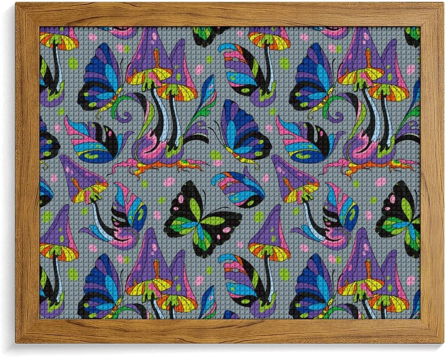 81fT4OnGICL._AC_SL1500_.jpg Magic Mushrooms 2 Diamond Drawing Kits, Gem Arts & Crafts Supplies with Frames, Cartoon Painting with Diamond, DIY Paint Supplies Yellow Wood 50 * 40cm