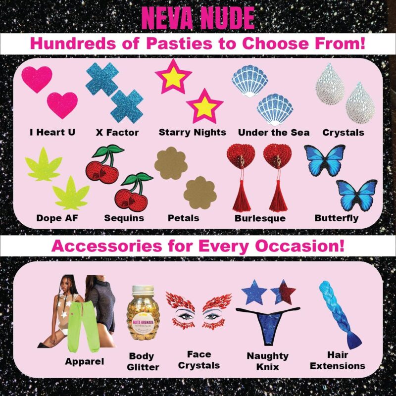 Neva Nude Carnival Bras for Raves and Festivals Carnival Bra for Raves and Festivals, Adjustable, Handmade in USA