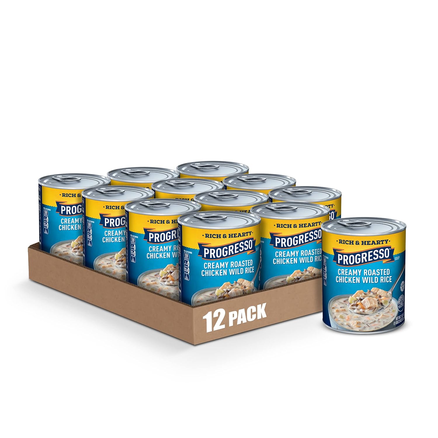 81gS7hBkDWL._SL1500_.jpg Progresso Rich & Hearty, Creamy Roasted Chicken Wild Rice Canned Soup, Gluten Free, 18.5 oz. (Pack of 12)