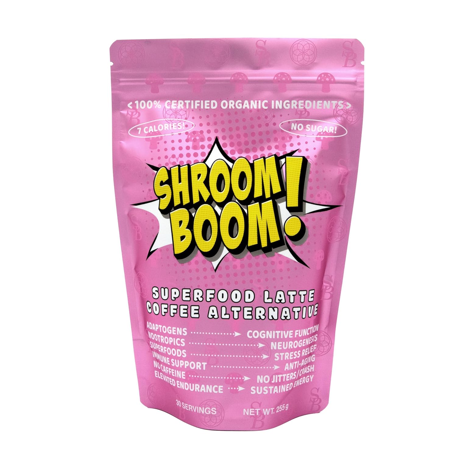 81hEdE8oSgL._SL1500_.jpg Ultra Life Sport - Shroom Boom Organic Mushroom Coffee Alternative Drink - 30 Servings 7 Mushroom Cacao Blend - Cordyceps, Lion’s Mane, Chaga, Maitake, Shiitake, Reishi & Turkey Tail - Caffeine Free