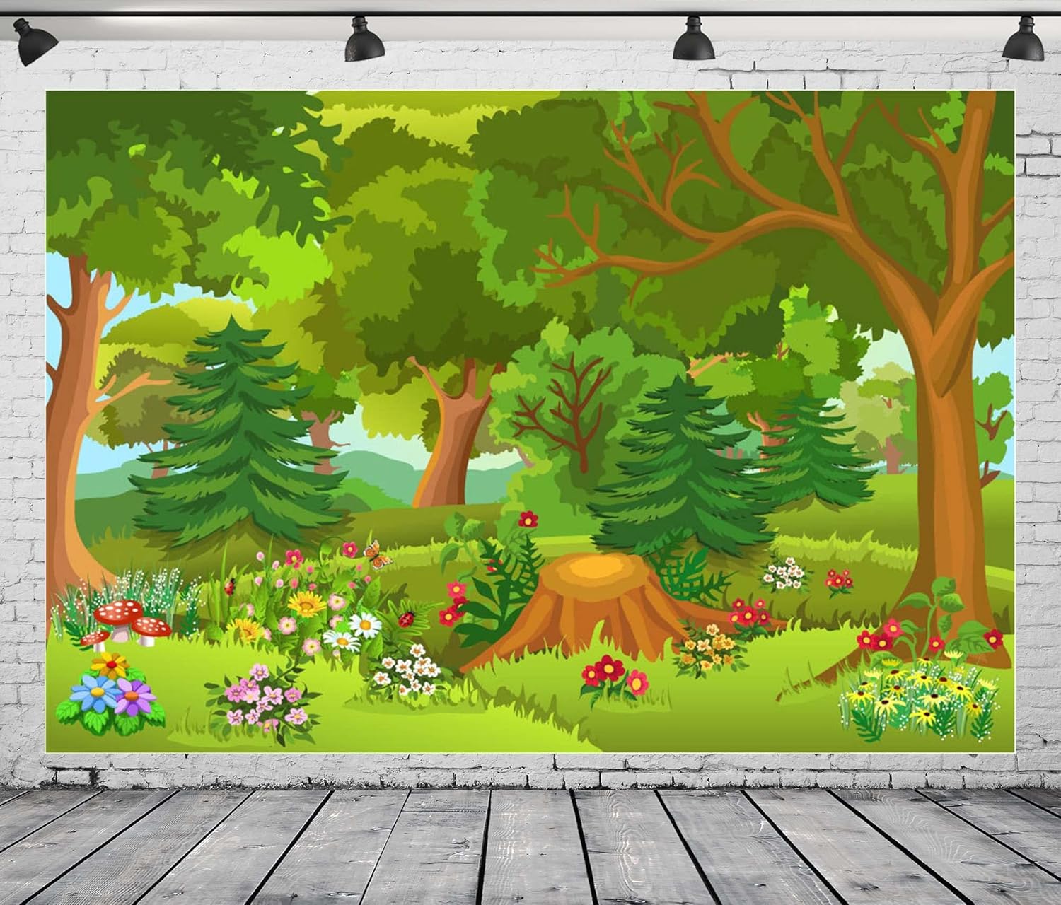 81isRCkyFSL._AC_SL1500_.jpg BELECO 10x8ft Fabric Cartoon Forest Backdrop Fairytale Forest with Flowers Mushroom Phtography Backdrop for Birthday Party Decoration Baby Shower Kids Game Photoshoot Photo Background Props L-0020 - Image 4