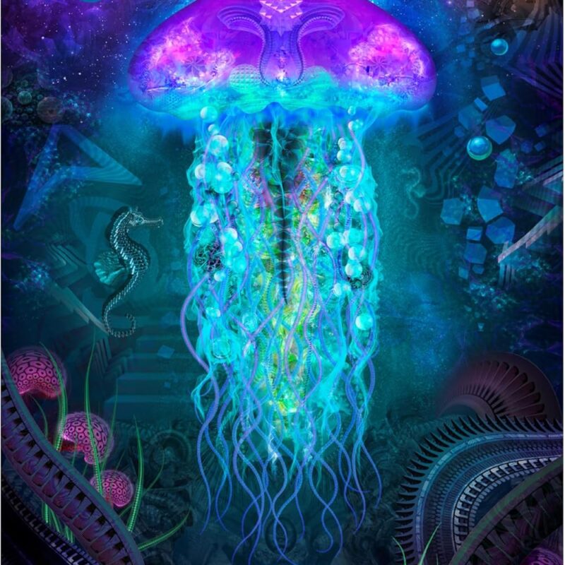 Mushroom Dreams Visionary Art 'Cosmic Luminescence' Canvas Art