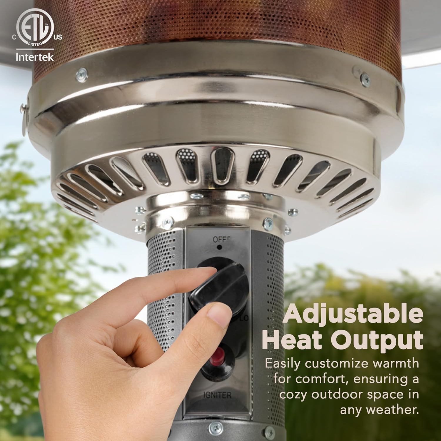 81oJiJNpFcL._AC_SL1500_.jpg Amazon Basics 46,000 BTU Outdoor Propane Patio Heater with Wheels, Commercial & Residential, 13489.74 watts, Slate Gray, with water tank, 32.1 x 32.1 x 91.3 inches (LxWxH) - Image 9